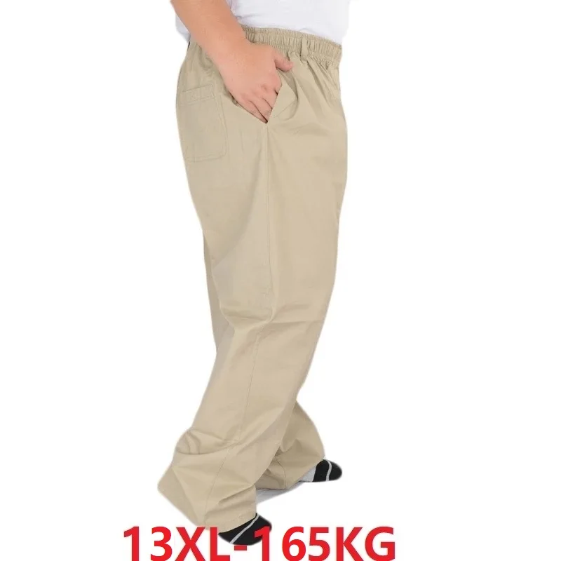 

summer large size pants men 13XL 12XL 8XL 10XL cotton pants Stretch oversize home wear loose pants Straight Trousers 58 60 62