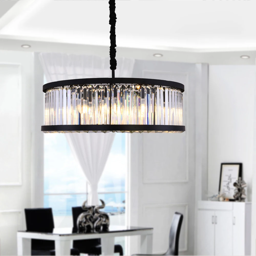 Современная хрустальная люстра светильник элегантная круглая подвесная лампа