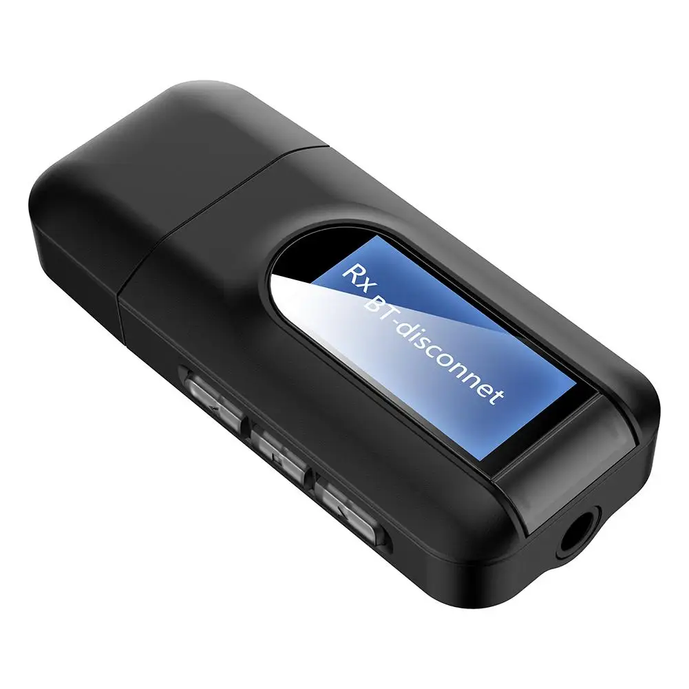 

Приемник-передатчик Bluetooth 2 в 1 USB 5,0 с ЖК-дисплеем 3,5 мм AUX стерео аудио беспроводной Bluetooth-приемник адаптер