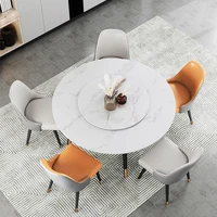Kitchen Table Set 4 Chairs For Small Family Round Rock Slab Dining Table And Chairs For Restaurant Bar Indoor Home Furniture