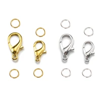 50sets 1014mm lobster clasps jump rings for bracelet necklace hooks chain closure keychain end connector diy jewelry making