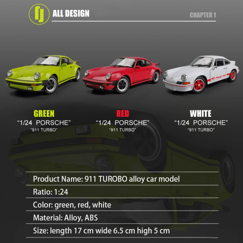 Модель спортивного автомобиля Welly 1:24 Масштаб 911 турбо игрушечная имитация литых