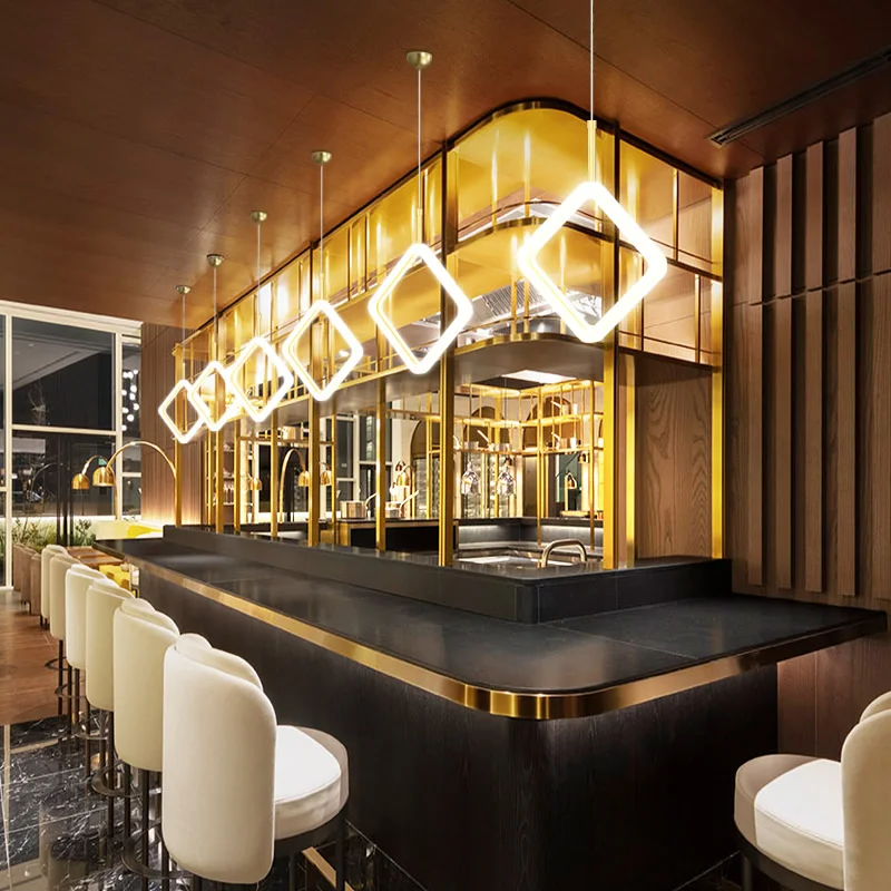 NEO Gleam-luminaria de suspensión para comedor, bar y tienda, candelabro led moderno, accesorios, Color dorado
