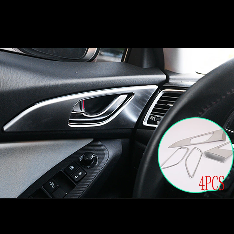 

ABS Matte For MAZDA 3 AXELA 2013 2014 2015 2016 inner door bowl handle Cover garnish Trim Car Styling Auto Accessories 4pcs