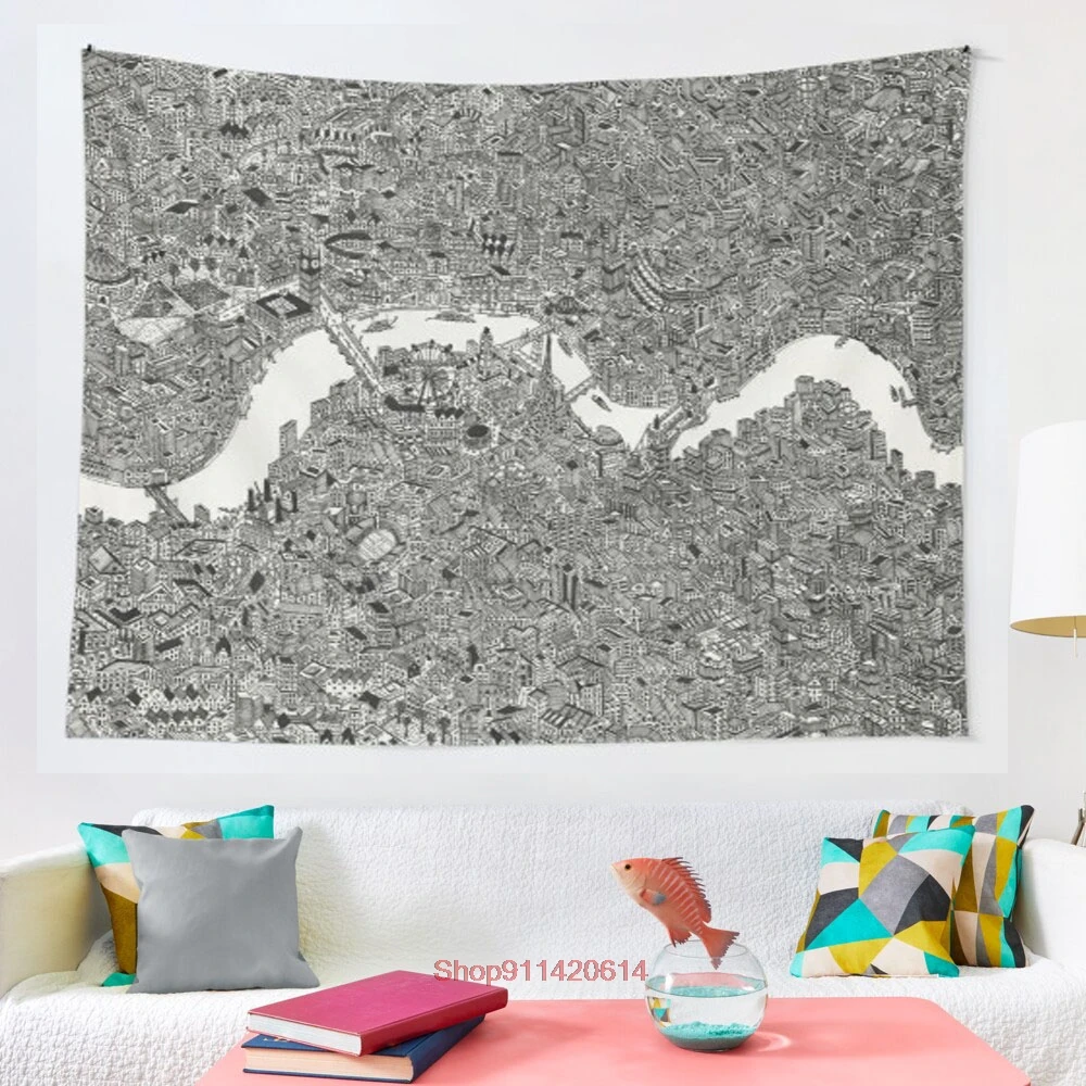 

London map printed print Britain tapestry Art Wall Hanging Tapestries for Living Room Decor