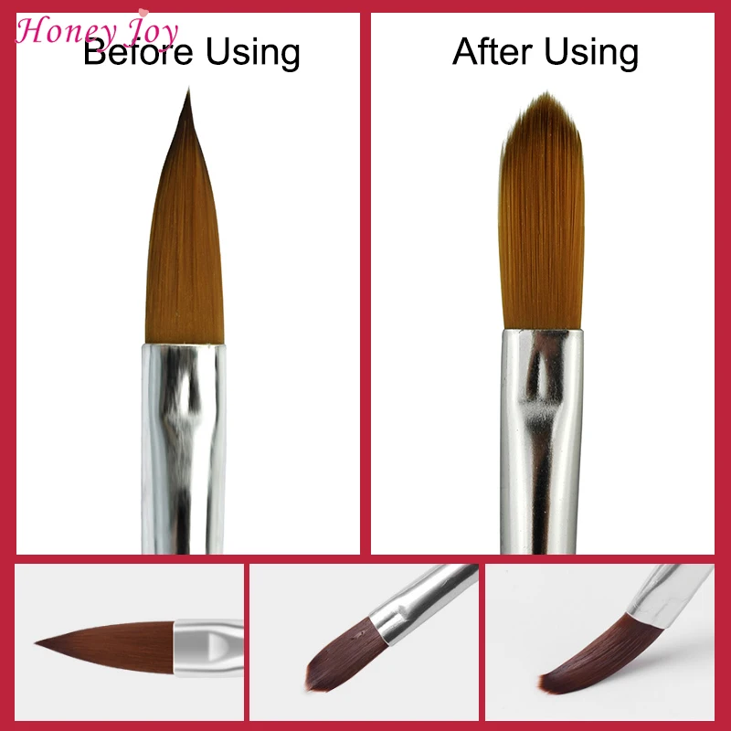 Белый прозрачный красный телесный акриловый порошок Кисть для ногтей из ворса