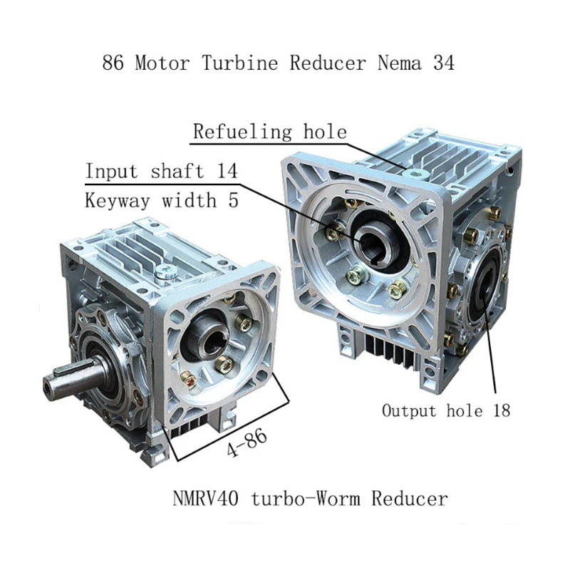 Шаговый двигатель NEMA 34 12Nm С червячным редуктором RV40 для отслеживания солнечной