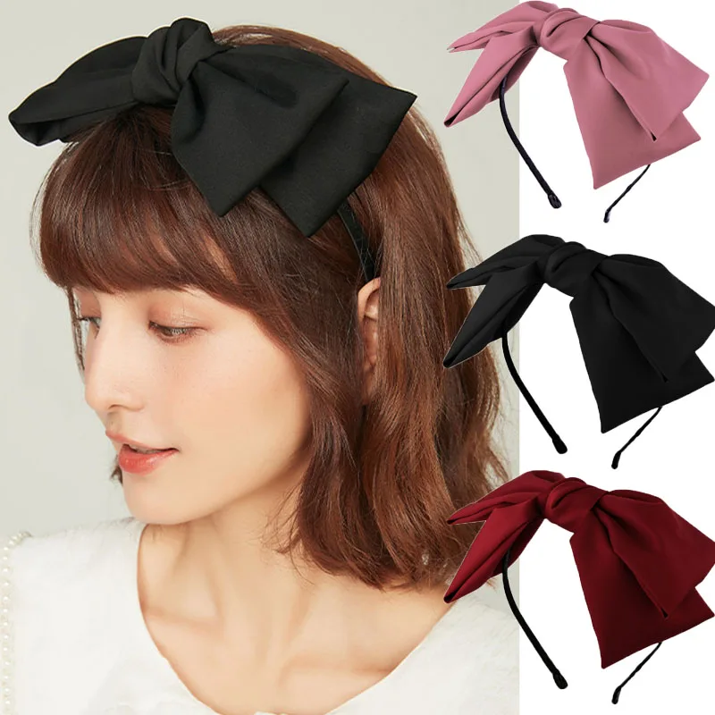 

1Pc Wild Fashion Satin Women Girls Headband Trendy Hairband Casual Hair Bezel Cute Ribbon Bow Ladies Headwear Hair Accessories