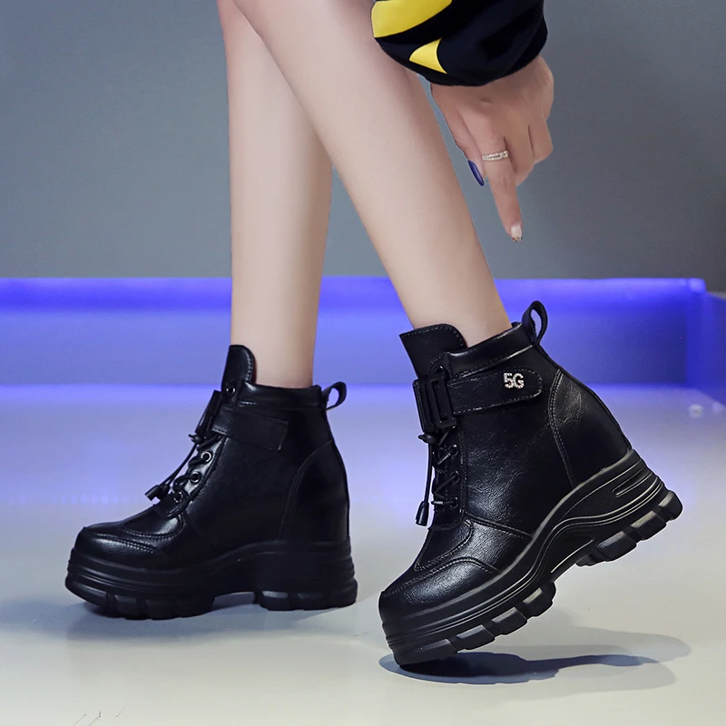 2019 г. ботильоны в стиле милитари женские осенне-зимние ботинки на толстой подошве