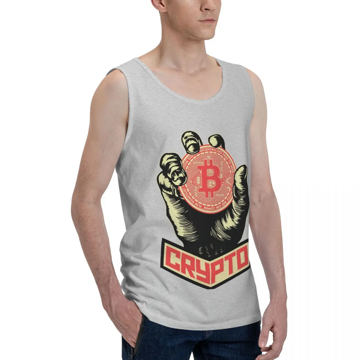

Crypto Men's Tank Top Shirt Ethereum Vest Men set Humor Graphic Top Quality Sleeveless Garment