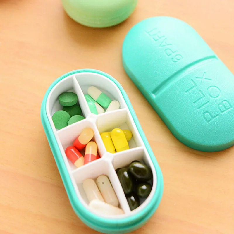 

Mini 6 Slots Portable Vitamin Medical Pill Box Tablet Drug Pill Medicine Case Container Organizer