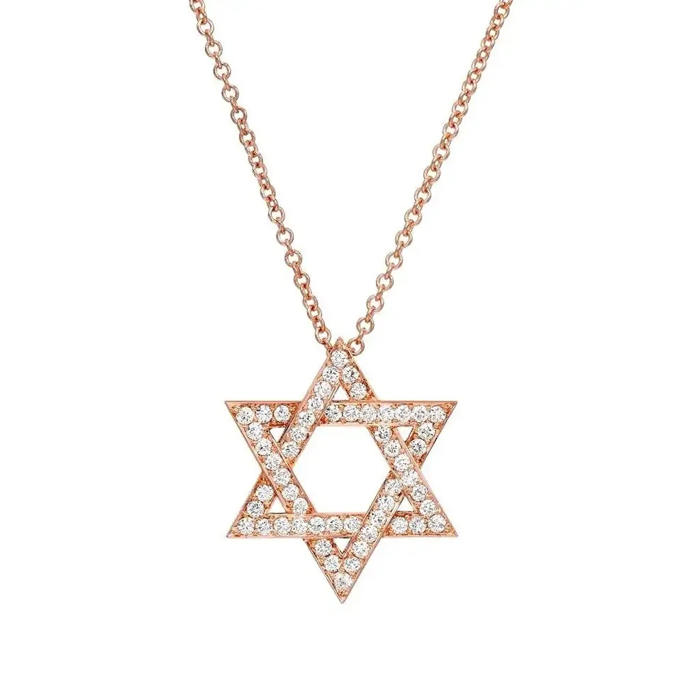 

Ramos New Trendy Six-pointed Star Pendant Necklace for Women Shiny Crystal Zircon Delicate Daily Wearable Female Trendy Jewelry