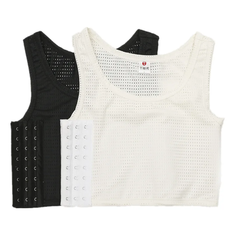 

4XL Tomboy Trans FTM лесбийская тонкая нижняя рубашка, обтягивающая грудь, жилет, дышащая сетчатая пряжка, бандажные майки