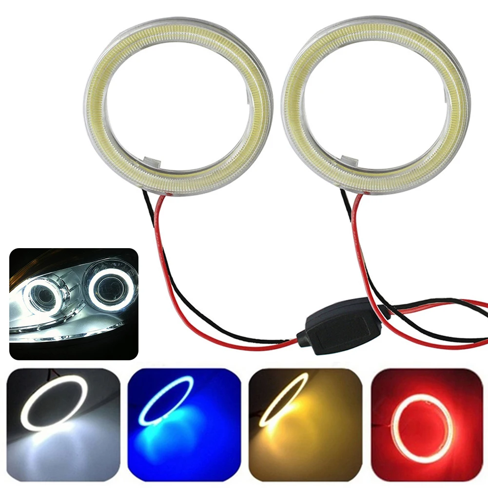 

2Pcs/Set 9-14V COB LED Angel Eyes Car Auto Vehicle Rings Head Light Bulb Lamp Car Interior Accessories Boutique New Hot Sale