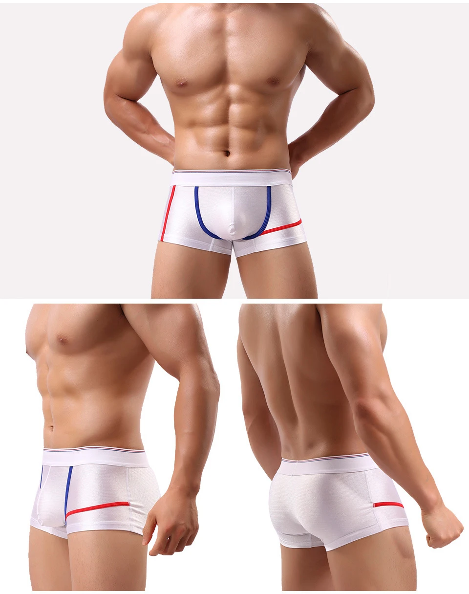 

Mens Shine Bright Sexy Pouch Style Fashion Boxer striped Underwear