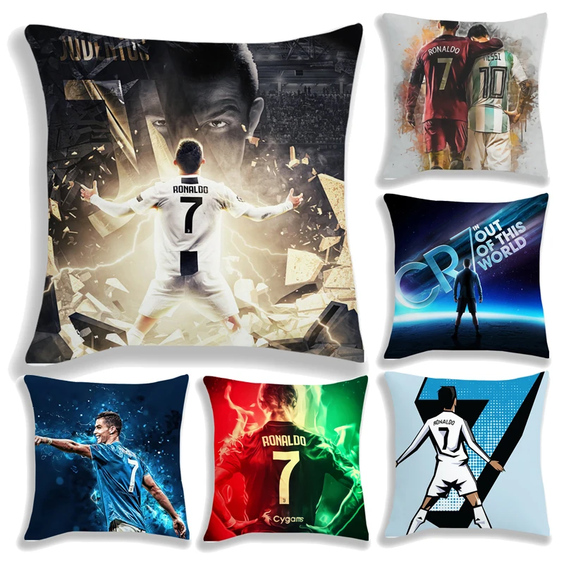 

Cristiano Ronaldo CR7 Pillow Case Super Football Star Zipper Pillow Cover Children Room Decoration 45x45cm No Pillow Insert