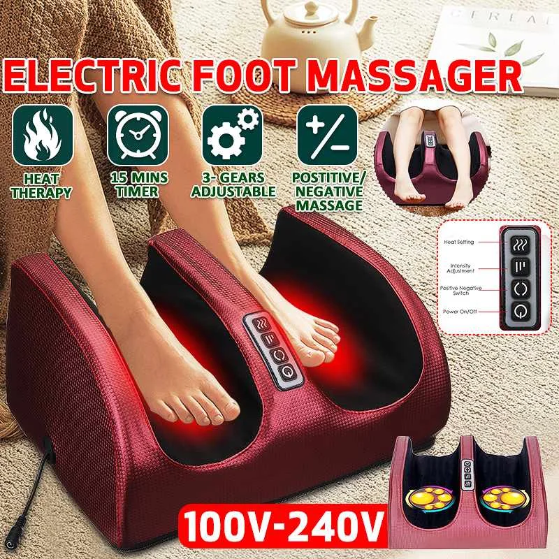 

24W Foot Massage Machine Auotmatic Working Electric Shiatsu Foot Massager Heating Therapy Foot Massage Roller Leg Pain Relief