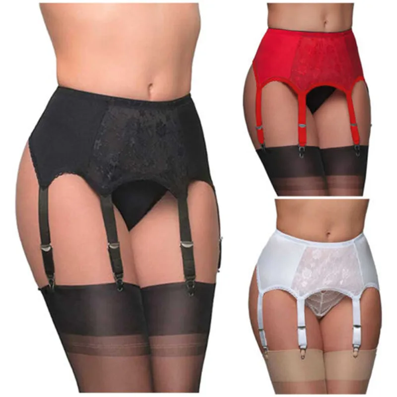 1Pcs Hot Women Sexy Leg Garter Belt With 6 Wide Straps Ladies Mesh Elastic Leg Strap Sexy Lingerie Erotic Thigh-Highs Stockings