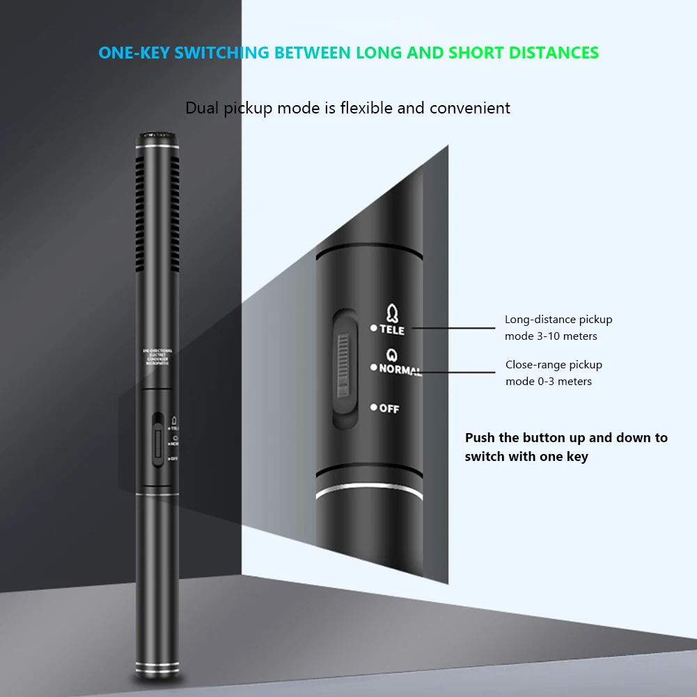 Professional CF-01 Condenser Long Microphone Interview Recording Mic for DSLR Camera Vlog Youtube Live | Электроника