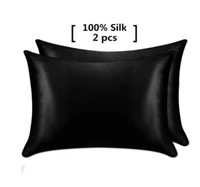 1 pair 100 mulberry silk pillowcase with hidden zipper nature pillow case for healthy standard queen king