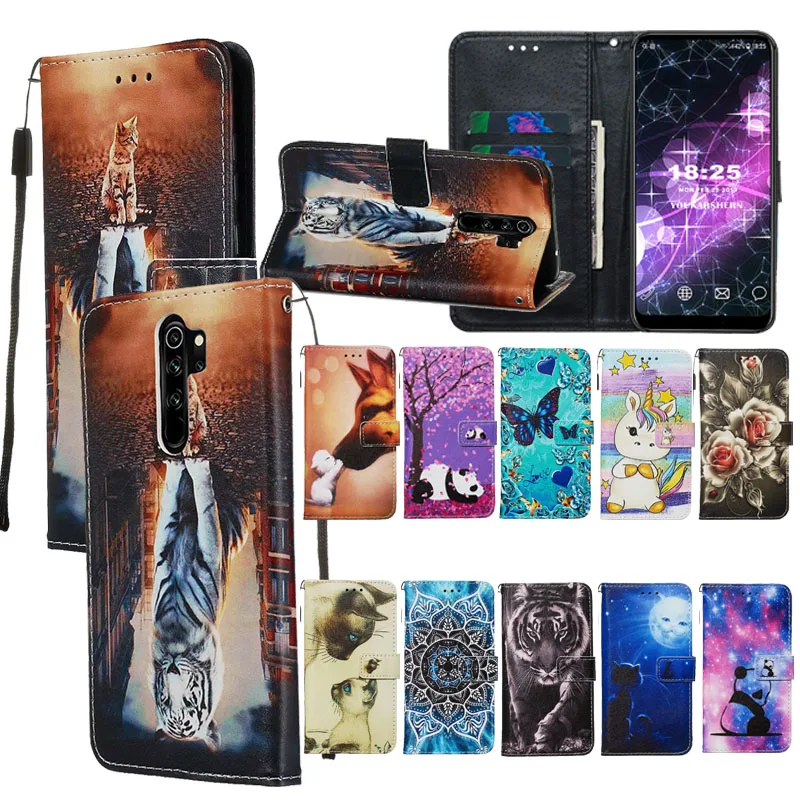 Чехол книжка из искусственной кожи с рисунком панды для Redmi Note 8 Pro 7A K20 8T 7 Mi