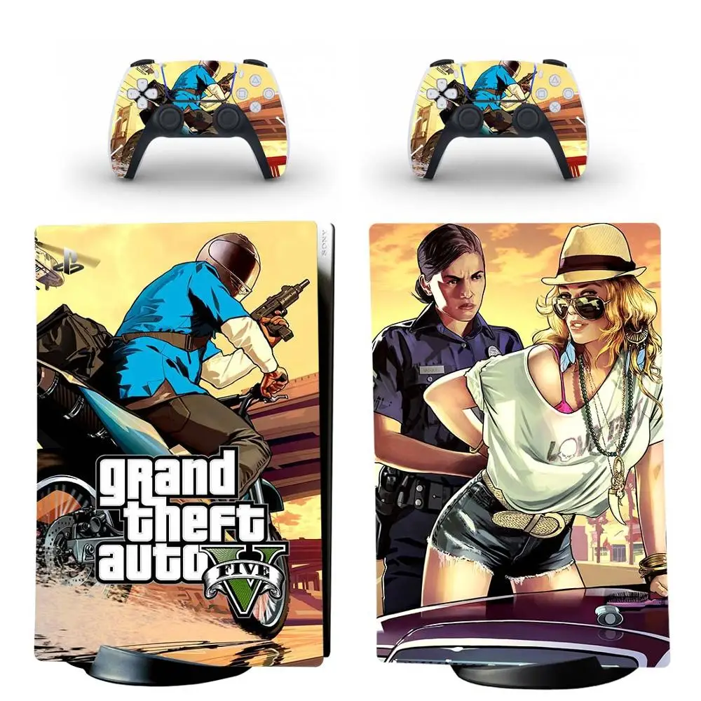 Grand Theft Auto V GTA 5 PS5 Digital Edition Skin Sticker Decal for PlayStation Console and Controllers Vinyl | Электроника