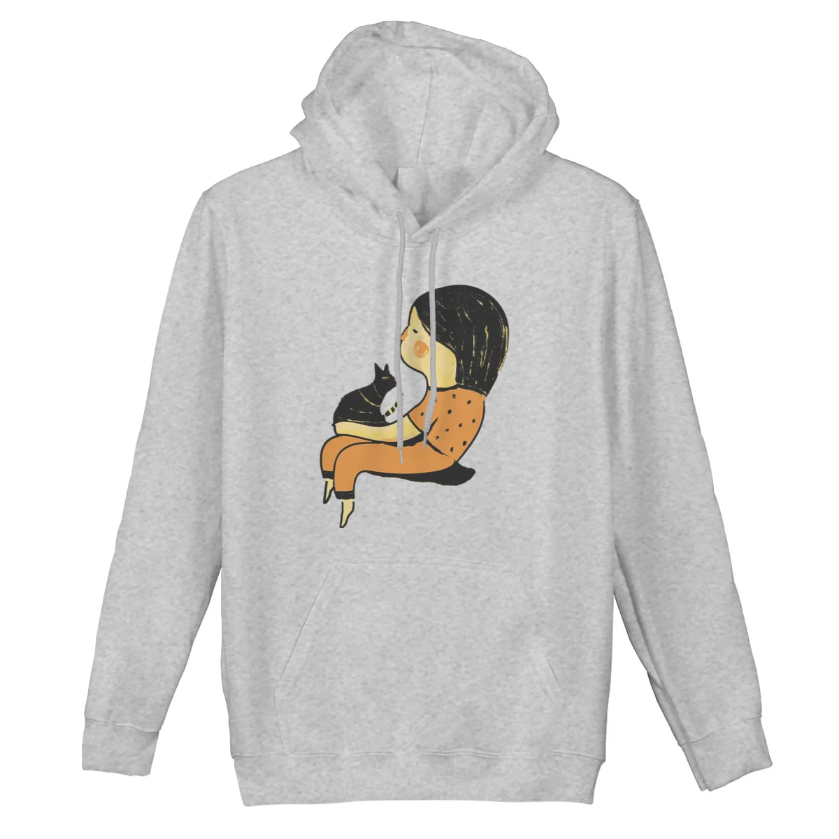 

Men's Hoodie Just Me and my CatCustom Games Punk Kawaii winter Men Clothing 37209