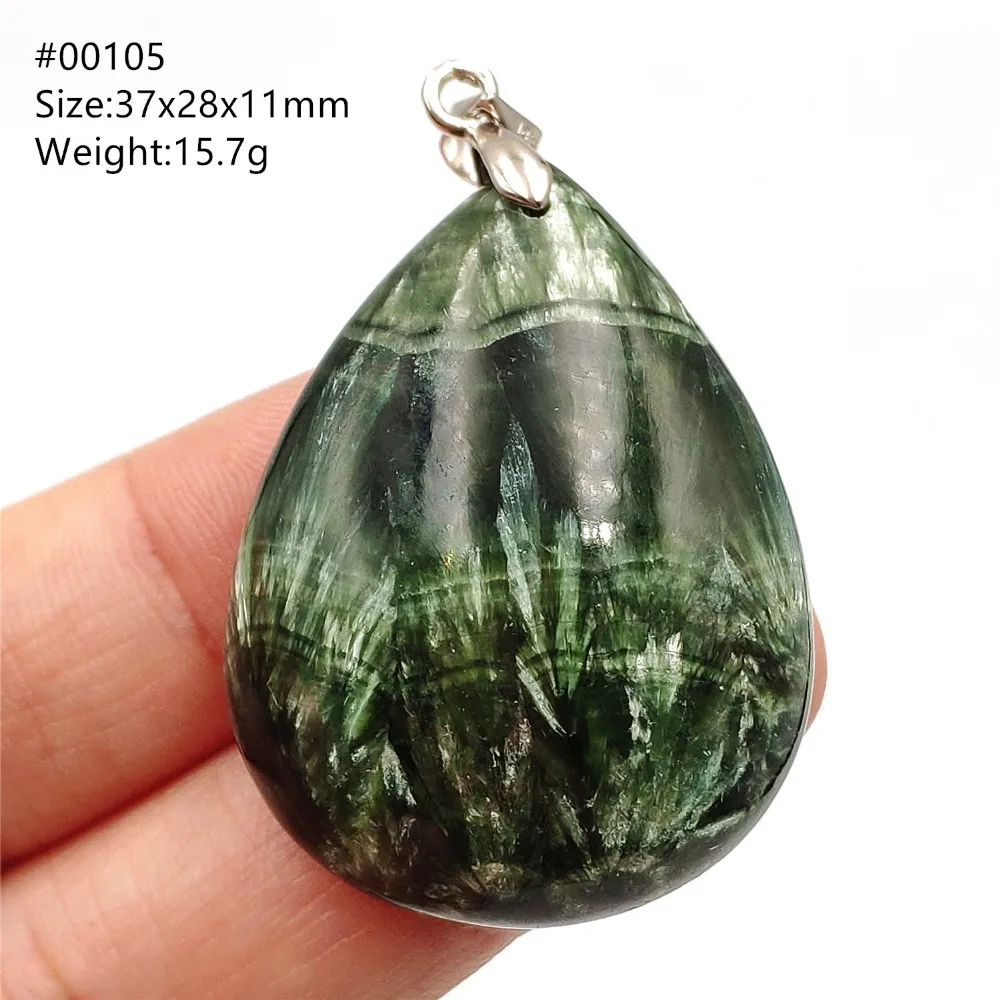 Натуральный зеленый Серафинит женский кулон ожерелье из драгоценных камней