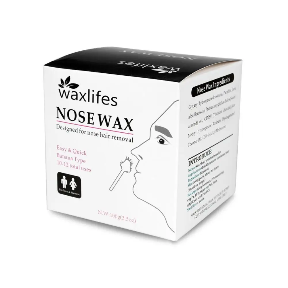 

100g Wax Kit Men/Women Painless Beads For Nose Ear Measuring Wax Cup Kit Removal Hair Stencils Moustache Z4C2