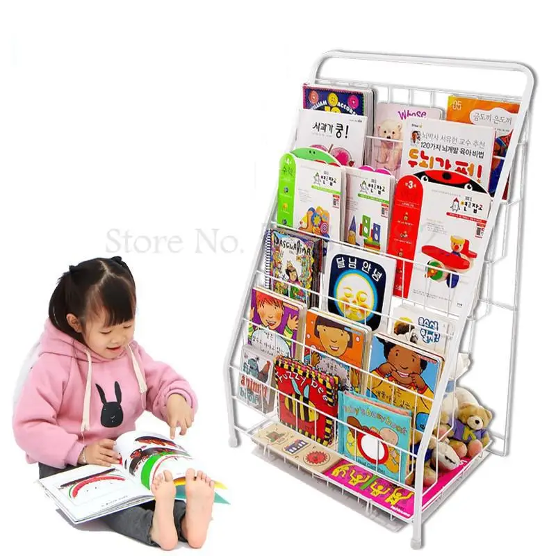 Детская книжная полка железный стеллаж для журналов Раскрашивание книг газетная