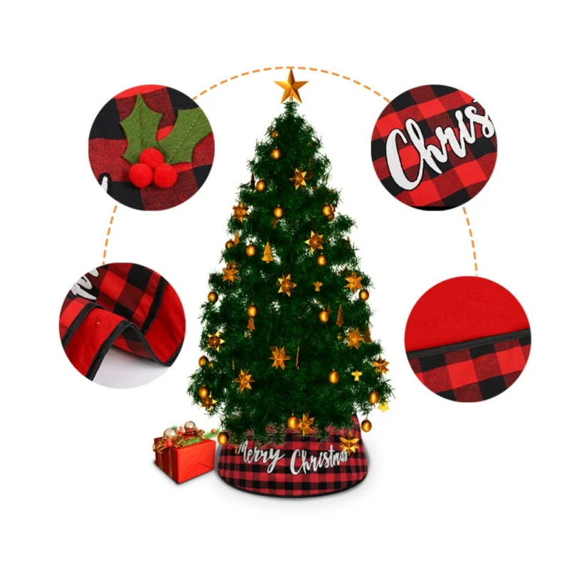 

30-Inch Christmas Tree Fur Carpet Merry Christmas Decorations for Home Natal Tree Skirts New Year Decoration navidad