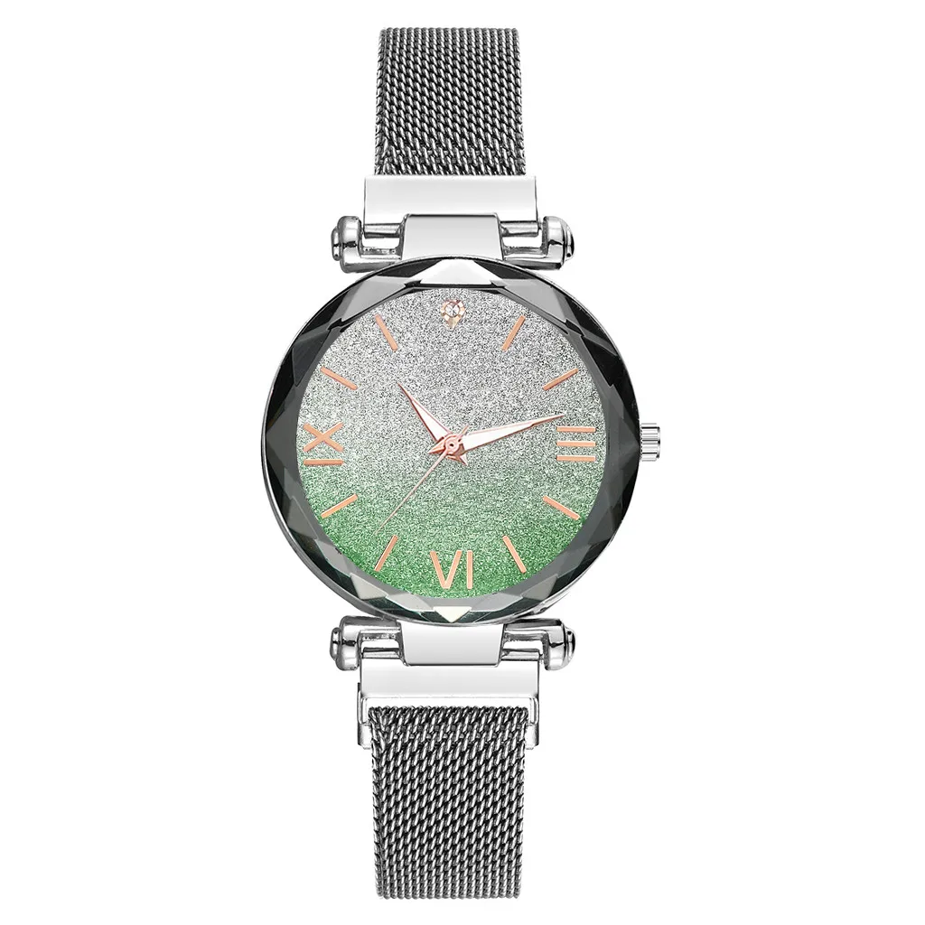 2019 Топ Мода женские часы Vansvar магнит камень лебедь алмаз Леди передача Кварцевые