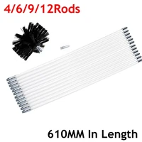 nylon brush with 46912pcs long handle flexible pipe rods for chimney fireplaces inner wall cleaning brush house cleaner tool