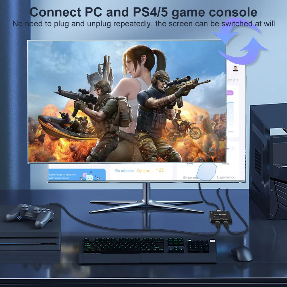 Ultra HD HDMI совместимый 2 1 переключатель в 8K @ 60 Гц 4K 120 KVM 2x1 адаптер для PS4/5 ТВ