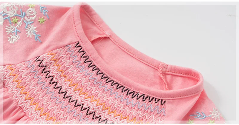 Однотонное платье с рюшами и цветочным рисунком для маленьких девочек Весенняя