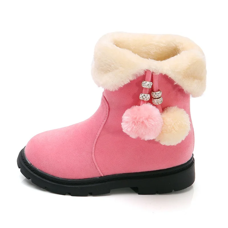 Ботинки детские фетровые Теплые Красные зимние сапоги для девочек новогодняя