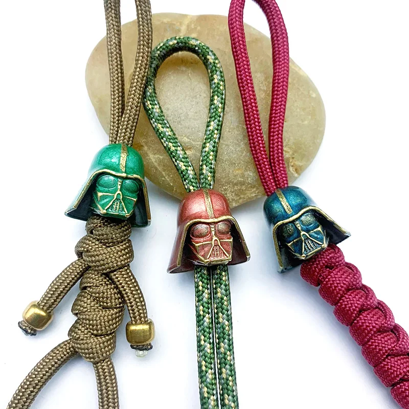 Этнический шлем воина латунный ремешок ручной работы кулон Паракорд нож бусины
