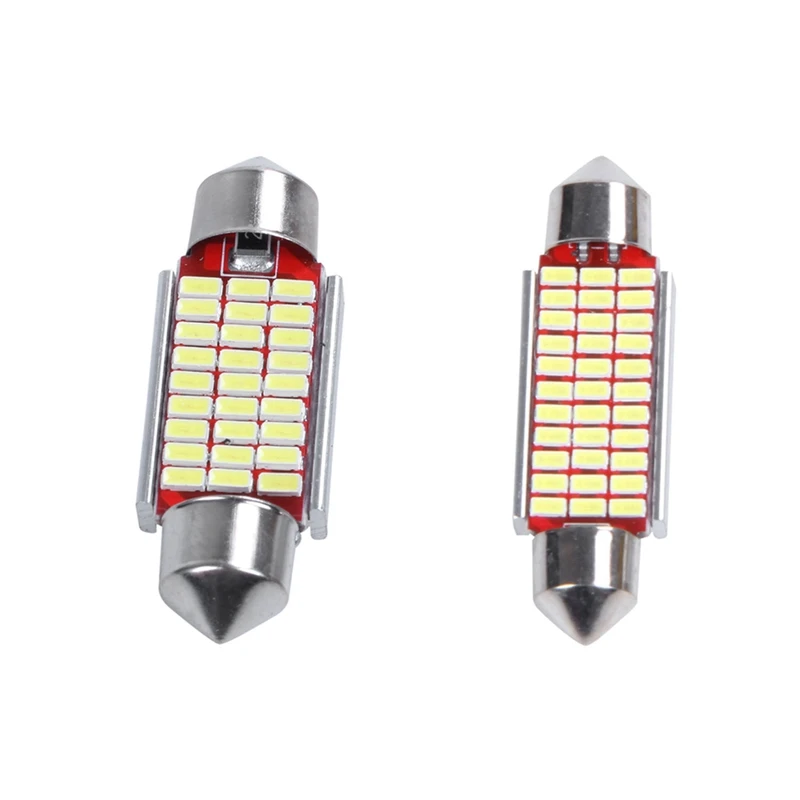 

2Pcs C5W C10W 36mm 3014 27SMD Festoon LED Canbus Car Inteiror Bulb License Plate Light 12V & 2Pcs 41mm