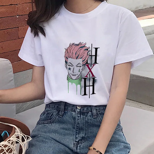 Женская футболка с круглым вырезом коротким рукавом Hisoka Morow принтом мыши в стиле