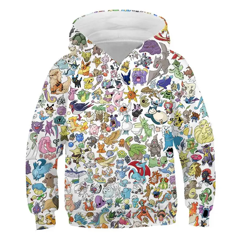 

Boys Japan Anime Kids Pikachu Clothes Children Pokemon Harajuku 3D Hoodies For Baby Toddlers Sweatshirt Long Sleeve Autumn Tops