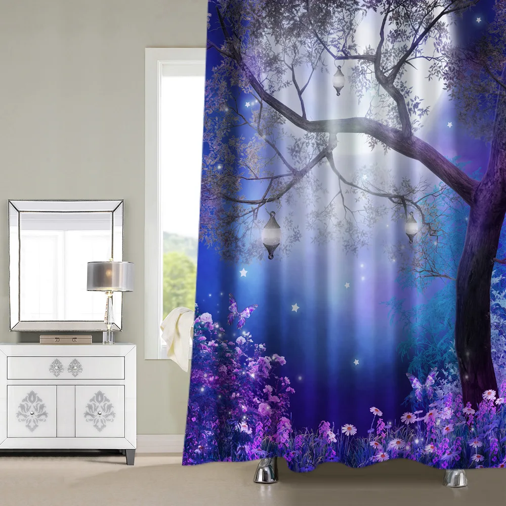 

Fantasy shower curtain European fantasy series digital printing waterproof curtain bathroom shower curtain