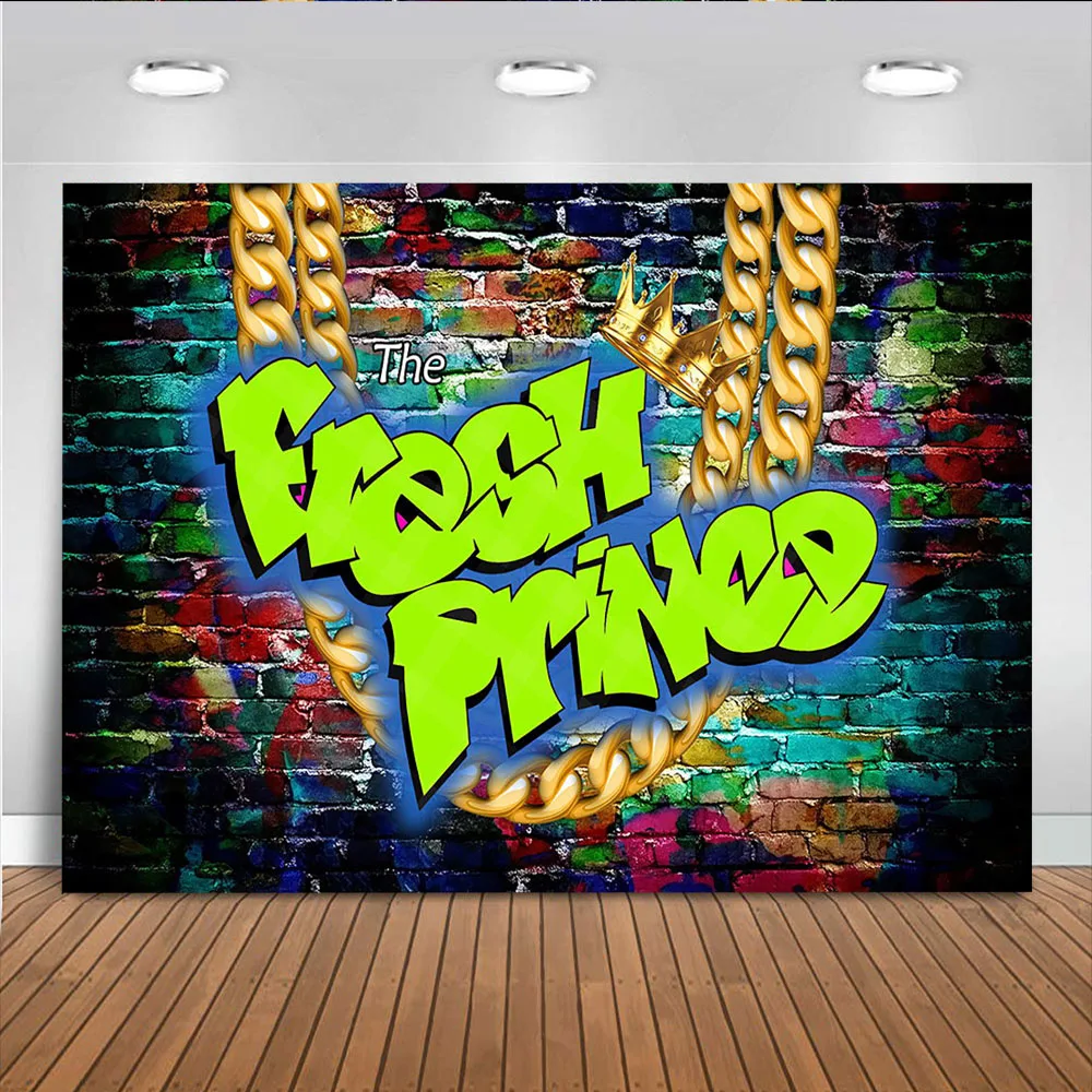 Fresh Prince День рождения фон Золотая Корона в детскую душевую стиле хип хоп