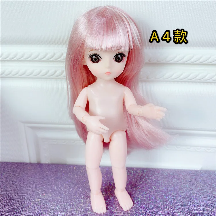 A4 16 см BJD куклы 13 совместный подвижный 1/12 куклы-принцессы игрушки макияж одеваются голый обнаженный милый ребенок кукла игрушка для детей Подарки - Цвет: A4