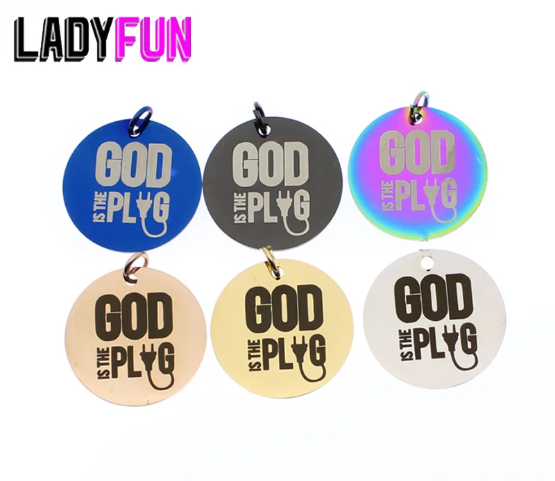 Ladyfun Подвеска из нержавеющей стали God is the Plug подвеска шармы 25 мм 20 шт./лот|Шармы| |