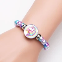 cartoon unicorn bead bracelets trendy fashion beaded jewelry girl women boy unisex friendship lover christmas gift drop shipping