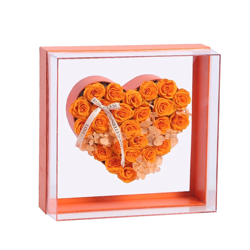 

Acrylic Flower Box Rose Bouquet Gift Packaging Box Empty Transparent Valentine's Day Surprise Boxes