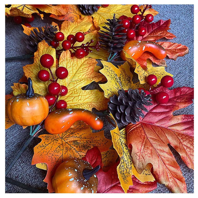 

Halloween Decoration Plug-in Maple Leaf Garland Pumpkin Pine Accessories