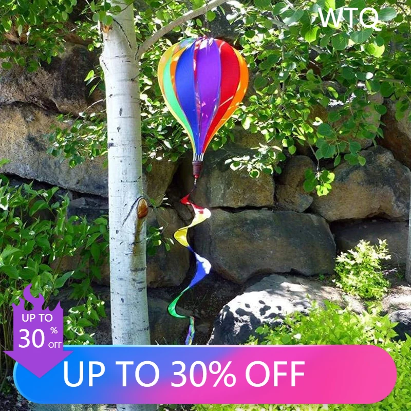 

Hot Rainbow Stripe Windsock Hot Air Balloon Wind Spinner Outdoor Garden Yard Deco