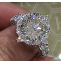 fashion rhiestones zircon rings simple geometric bride engagement wedding ring for women accessories jewelry girl gift