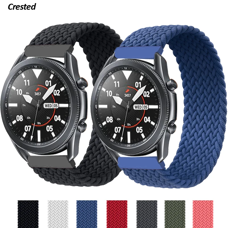 

20mm/22mm Braided Solo Loop Band for Samsung Galaxy watch 3/46mm/42mm/active 2/Gear S3 bracelet Huawei watch GT/2/2e/Pro strap